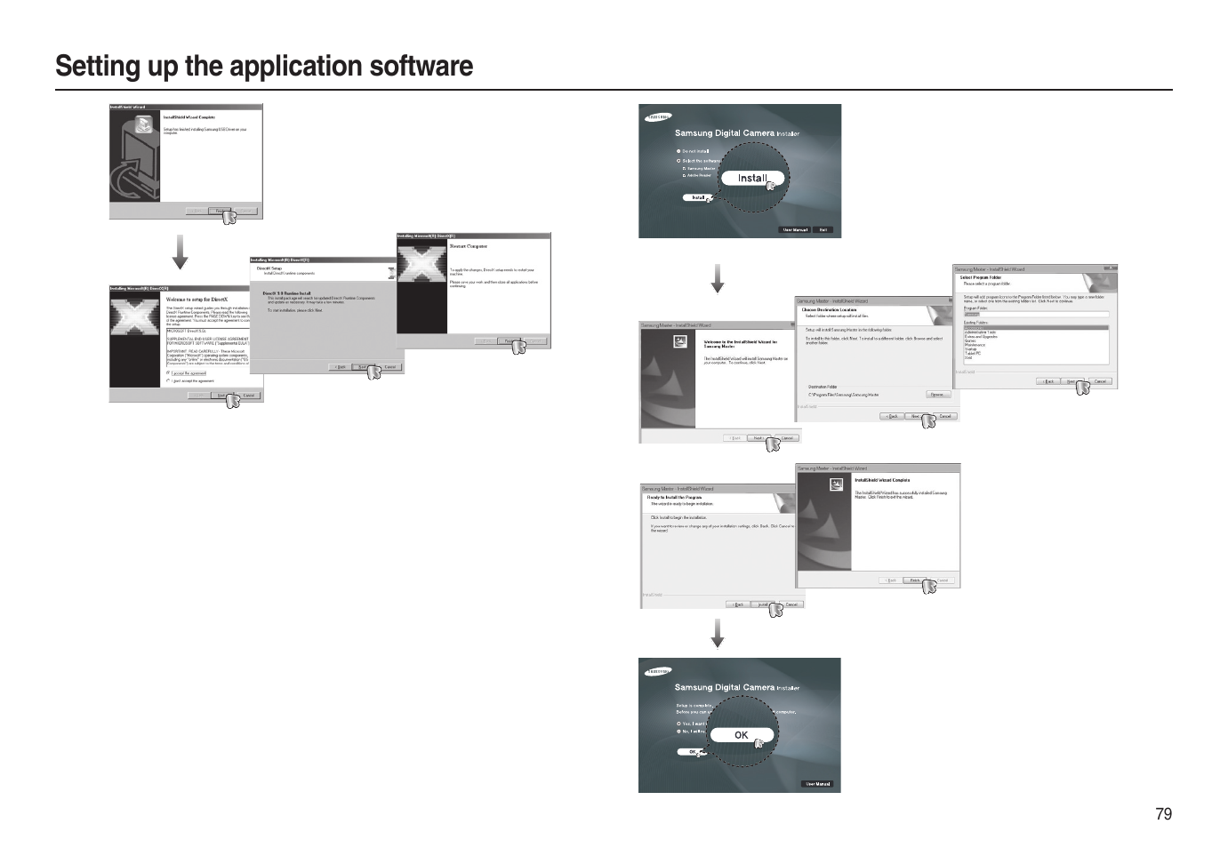 Setting up the application software | Samsung EC-L100ZSBA-US User Manual | Page 80 / 102