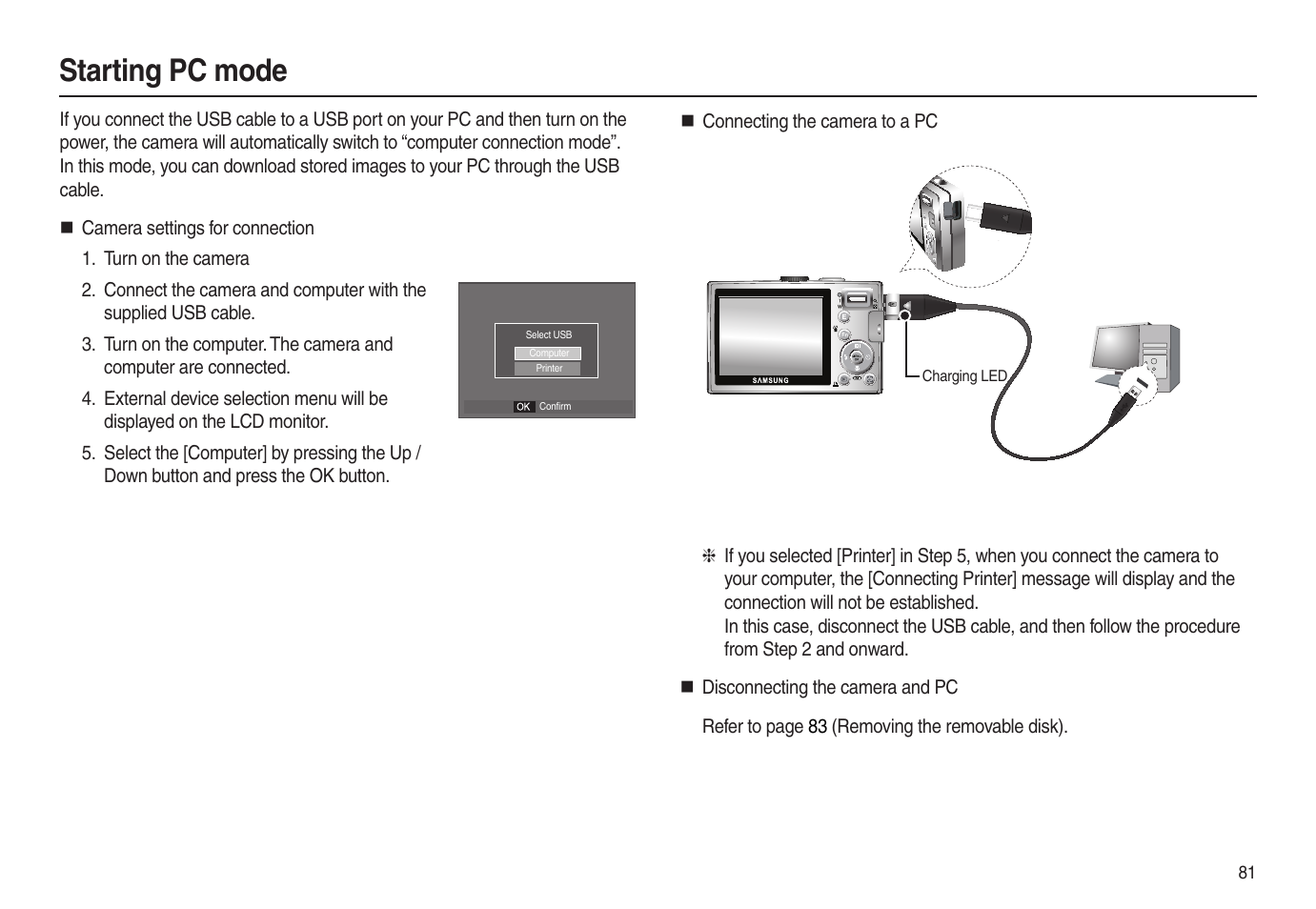 Starting pc mode | Samsung EC-L100ZSBA-US User Manual | Page 82 / 102