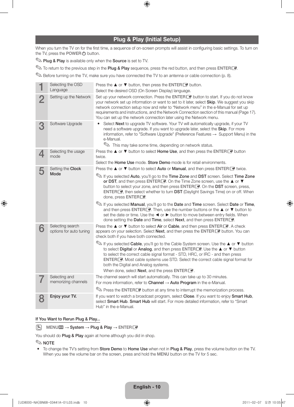 Samsung UN55D8000YFXZA User Manual | Page 10 / 73