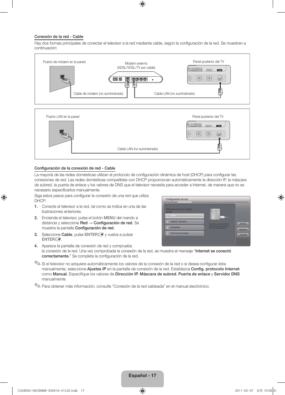 Español - 17 | Samsung UN55D8000YFXZA User Manual | Page 41 / 73