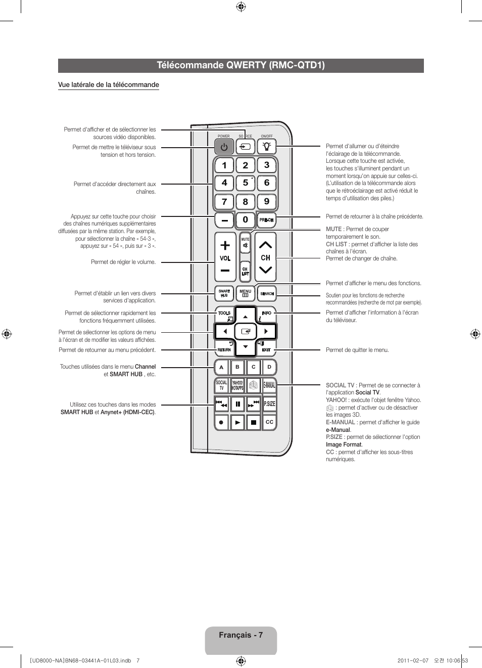 Télécommande qwerty (rmc-qtd1), E-manual | Samsung UN55D8000YFXZA User Manual | Page 55 / 73