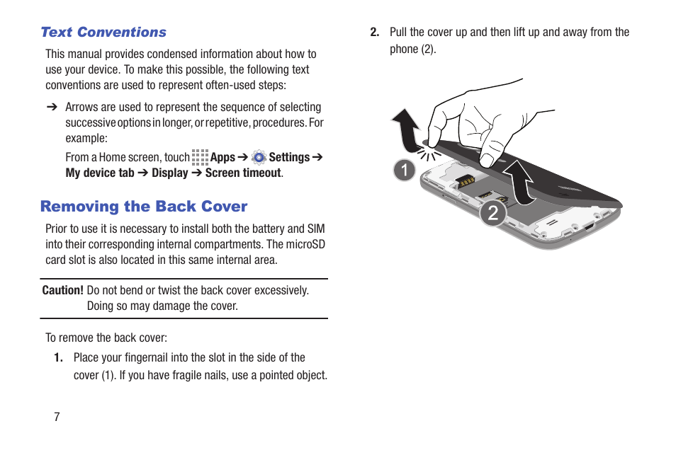 Removing the back cover | Samsung SGH-I257ZKAATT User Manual | Page 14 / 203