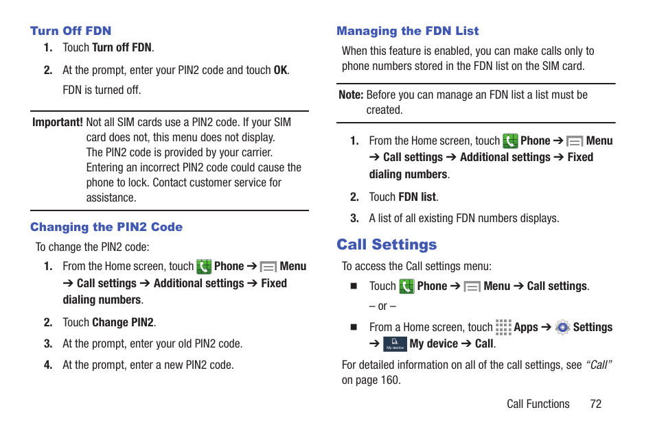 Call settings | Samsung SGH-I257ZKAATT User Manual | Page 79 / 203