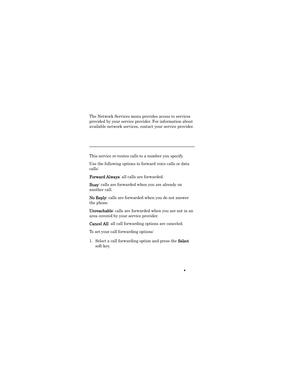 Network services, Call forwarding (menu 6.1), Call forwarding (menu | Call forwarding | Samsung SGH-X426ZSAAWS User Manual | Page 105 / 172