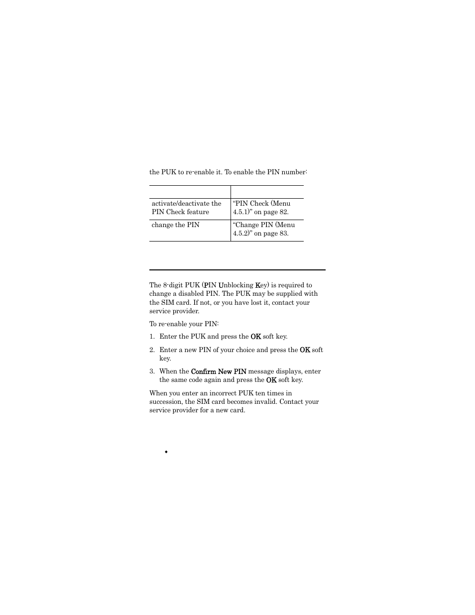 Enter the puk and press the ok soft key | Samsung SGH-X426ZSAAWS User Manual | Page 126 / 172