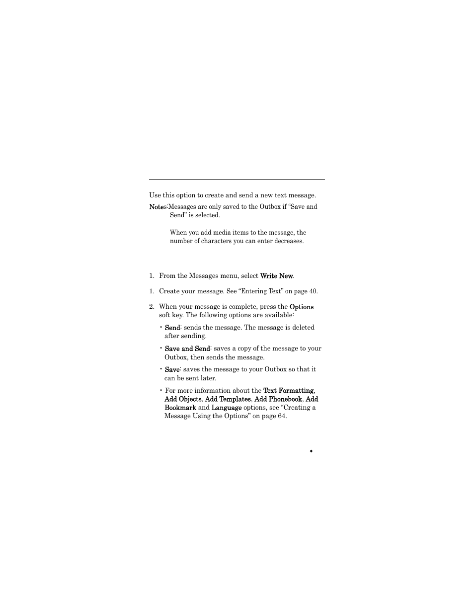 Write new (menu 1.3), From the messages menu, select write new, Write new | Samsung SGH-X426ZSAAWS User Manual | Page 67 / 172