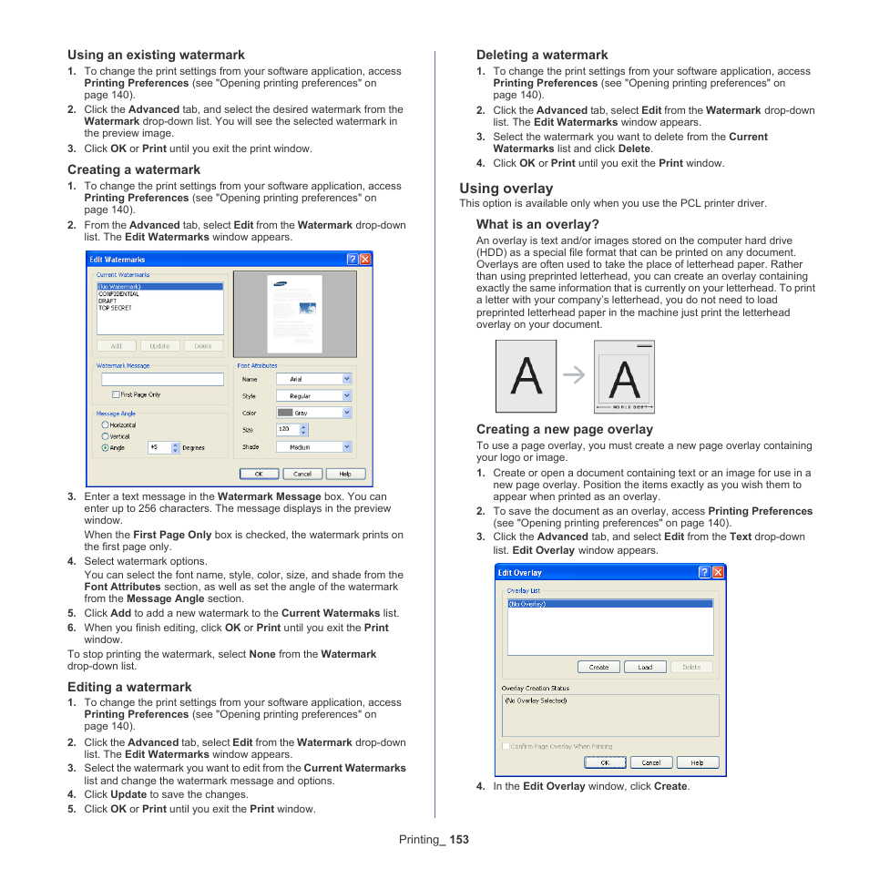 Using overlay | Samsung SCX-8240NA-CAS User Manual | Page 153 / 265