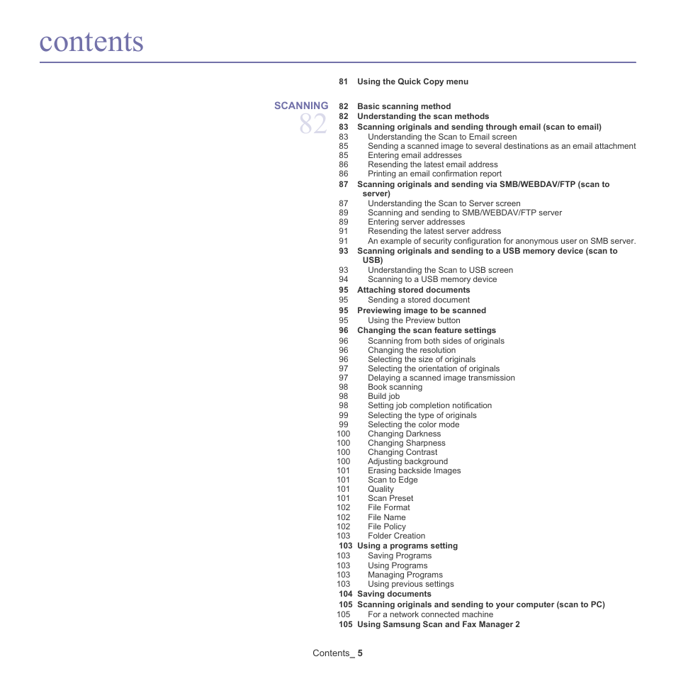 Samsung SCX-8240NA-CAS User Manual | Page 5 / 265
