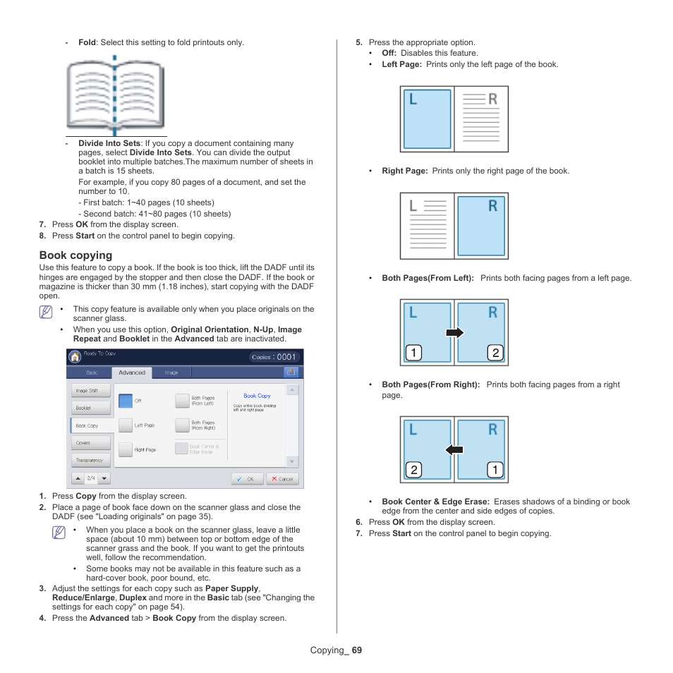 Book copying | Samsung SCX-8240NA-CAS User Manual | Page 69 / 265