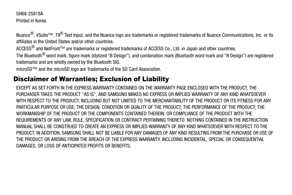 Disclaimer of warranties; exclusion of liability | Samsung SCH-R520LBAXAR User Manual | Page 3 / 169