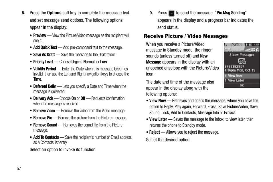 Receive picture / video messages | Samsung SCH-R520LBAXAR User Manual | Page 60 / 169