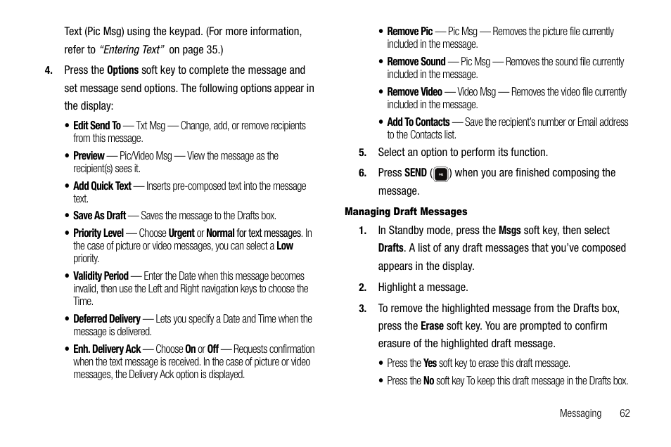 Managing draft messages | Samsung SCH-R520LBAXAR User Manual | Page 65 / 169