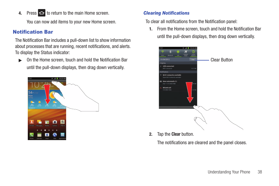 Notification bar | Samsung SEG-I717RWAATT User Manual | Page 43 / 223