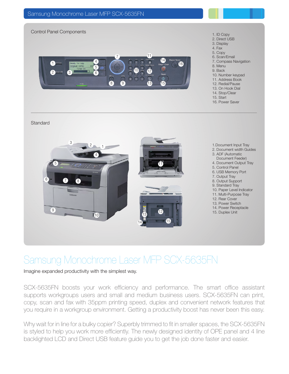 Samsung SCX-5635FN-XAA User Manual | 6 pages