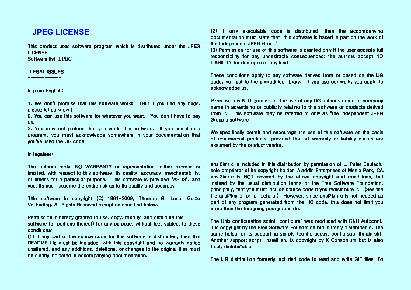 Jpeg license | Samsung HMX-U20BN-XAP User Manual | Page 6 / 7