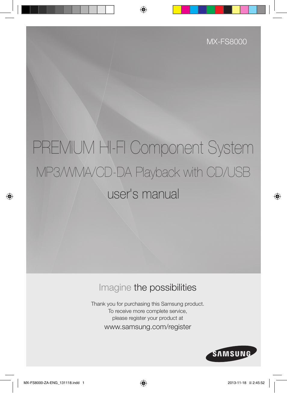 Samsung MX-FS8000-ZA User Manual | 21 pages