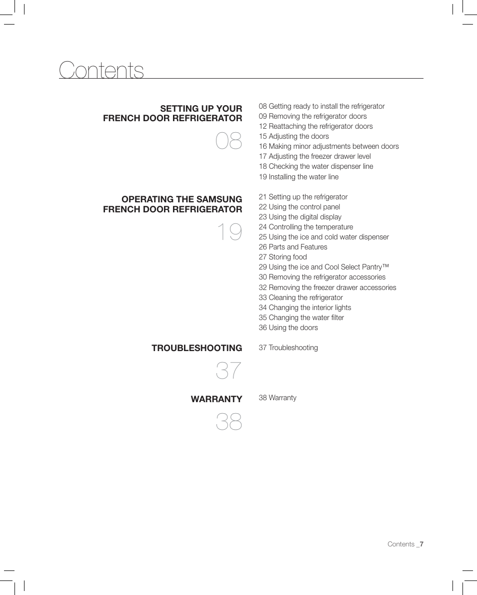 Samsung RF267AASH-XAA User Manual | Page 7 / 40