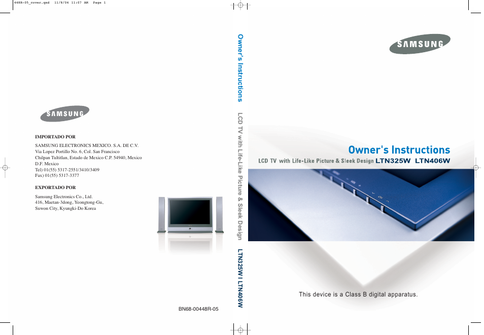 Samsung LTN406WX-XAC User Manual | 84 pages