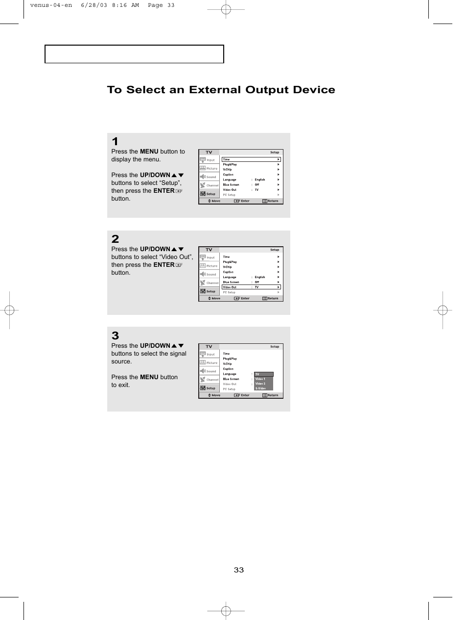 To select an external output device | Samsung LTN406WX-XAC User Manual | Page 43 / 84