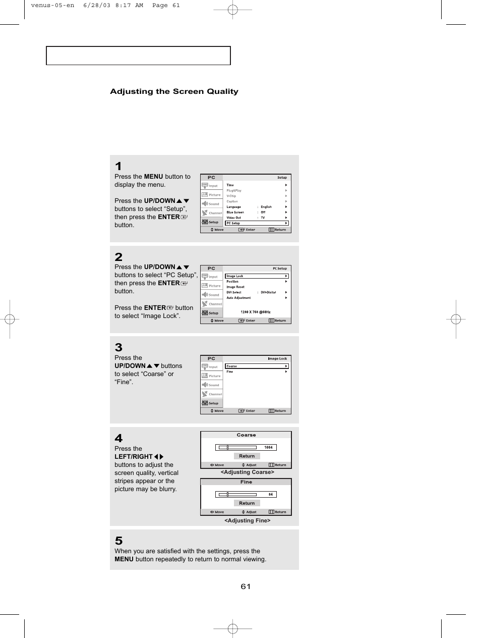 Adjusting the screen quality, P c d | Samsung LTN406WX-XAC User Manual | Page 71 / 84