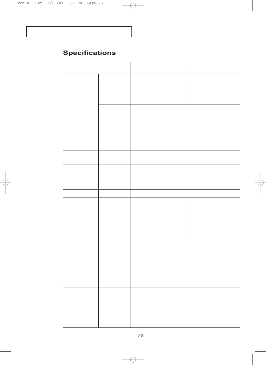 Specifications | Samsung LTN406WX-XAC User Manual | Page 83 / 84