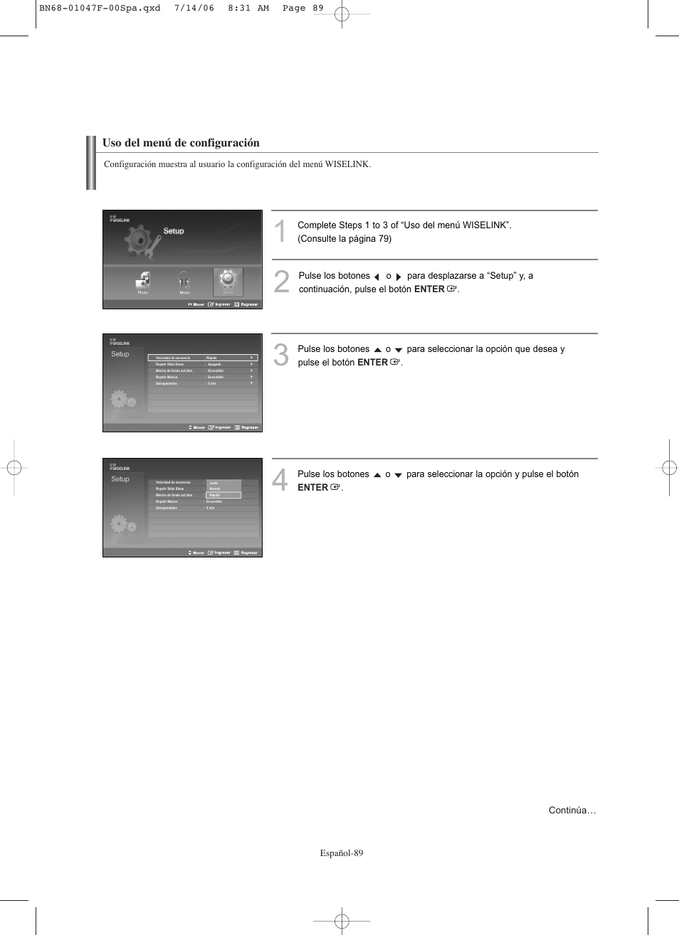 Uso del menú de configuración | Samsung LNS4696DX-XAA User Manual | Page 343 / 380