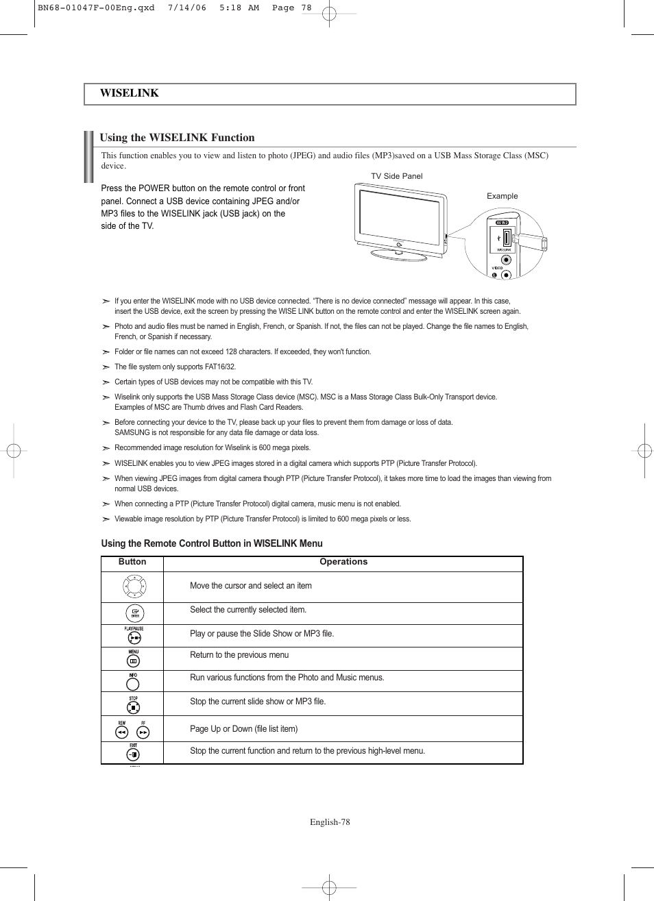 Wiselink, Using the wiselink function, Using the wiselink function wiselink | Samsung LNS4696DX-XAA User Manual | Page 80 / 380