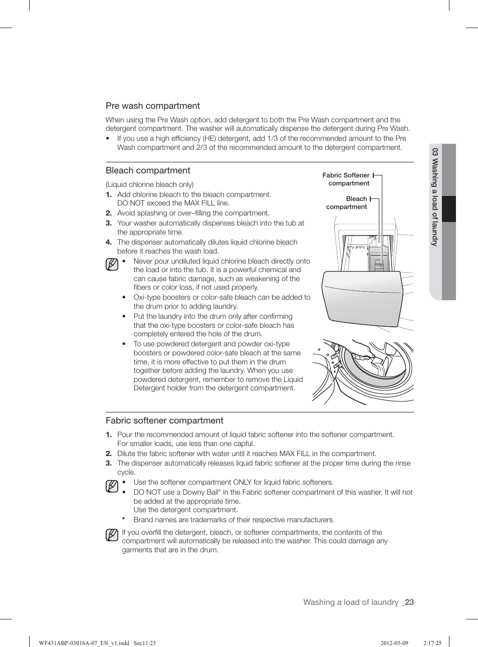 Samsung WF431ABW-XAA User Manual | Page 23 / 120