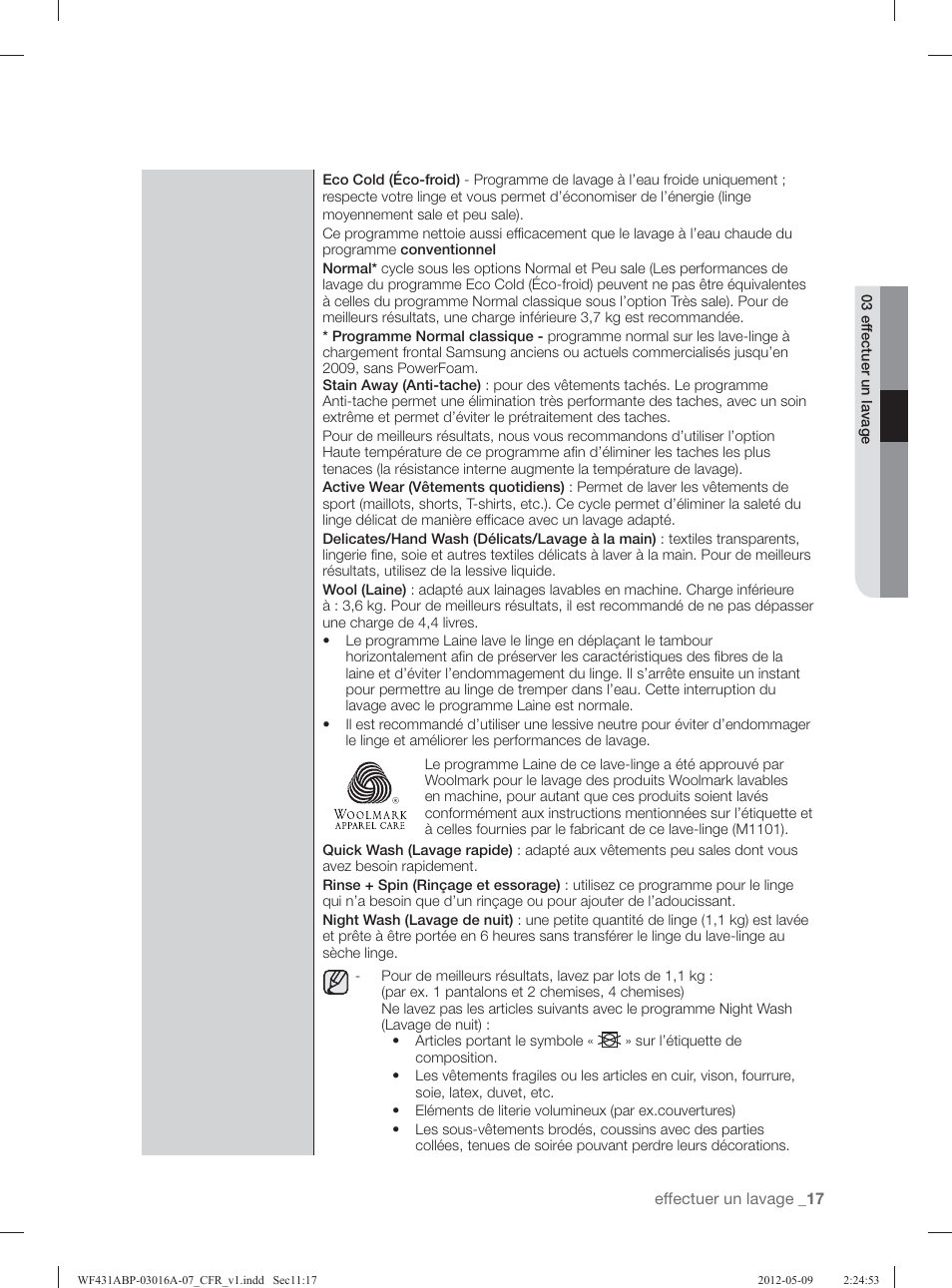 Samsung WF431ABW-XAA User Manual | Page 97 / 120