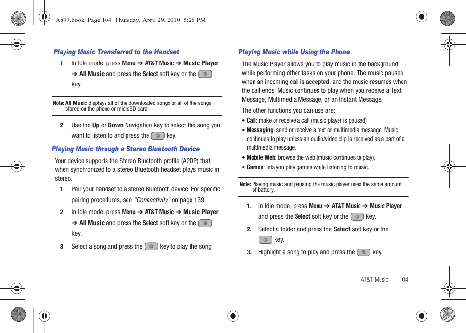 Samsung SGH-A847ZAAATT User Manual | Page 109 / 187