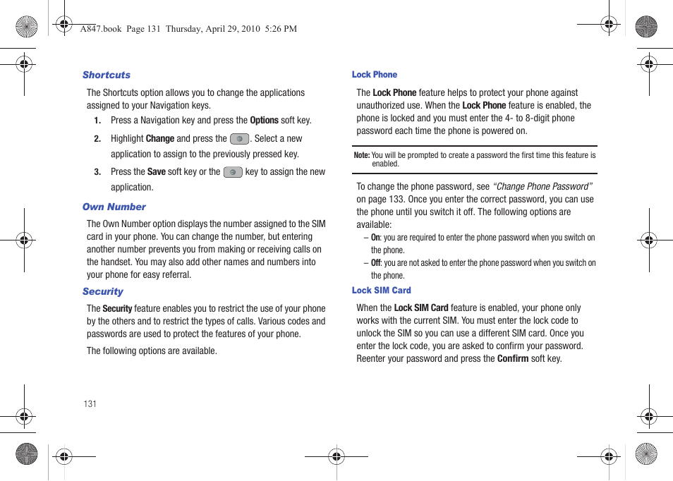 Samsung SGH-A847ZAAATT User Manual | Page 136 / 187