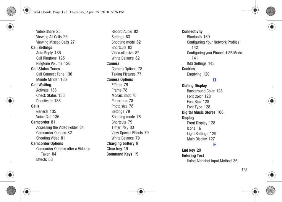 Samsung SGH-A847ZAAATT User Manual | Page 183 / 187