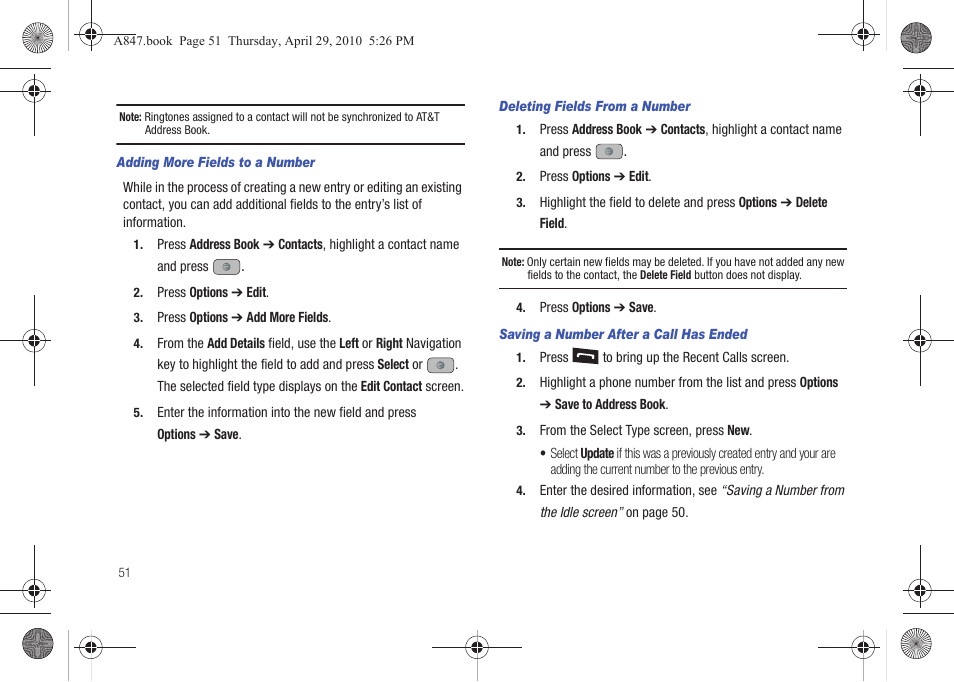 Samsung SGH-A847ZAAATT User Manual | Page 56 / 187