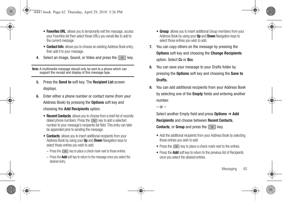 Samsung SGH-A847ZAAATT User Manual | Page 67 / 187