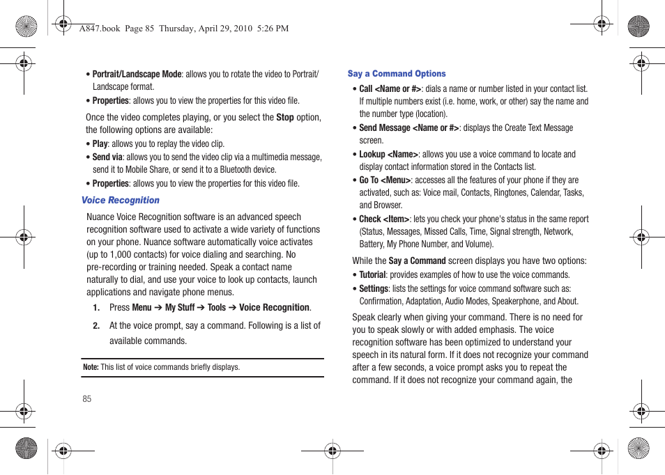 Samsung SGH-A847ZAAATT User Manual | Page 90 / 187