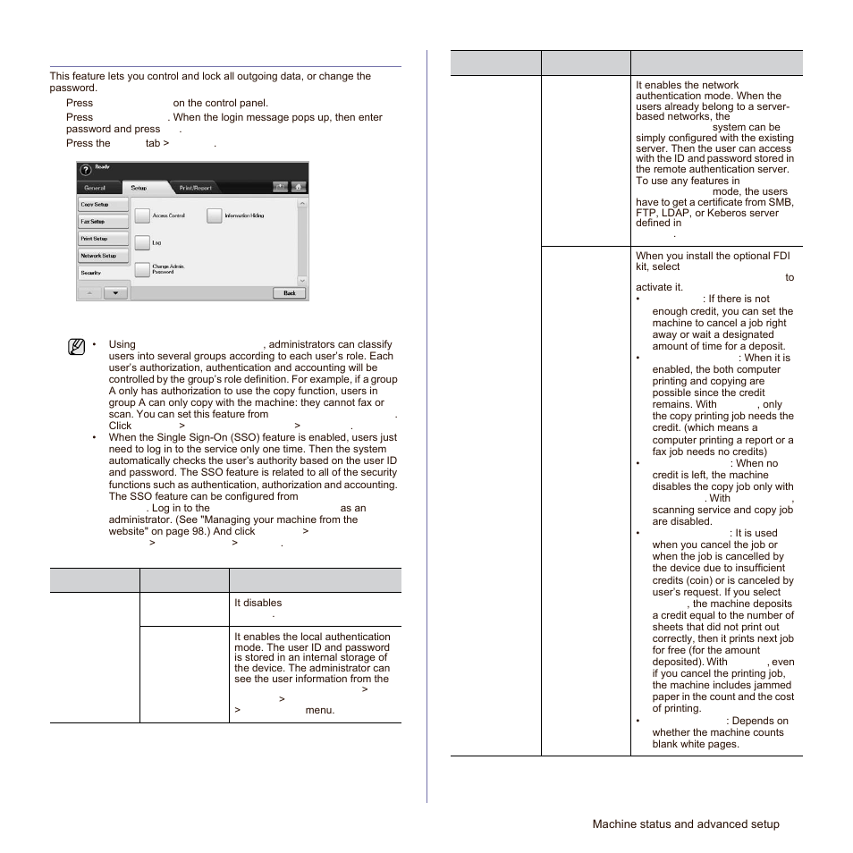 Security, Access control | Samsung SCX-6545N-XPE User Manual | Page 140 / 190