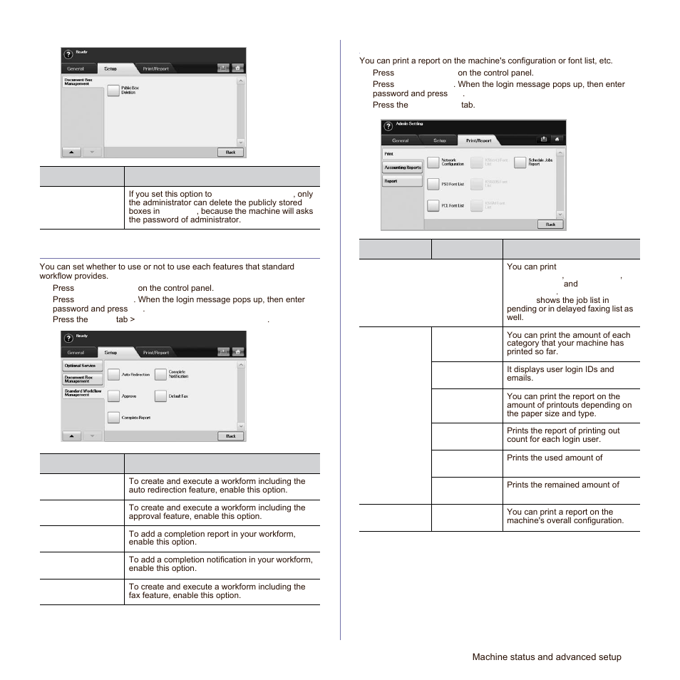 Standard workflow management, Printing a report | Samsung SCX-6545N-XPE User Manual | Page 144 / 190