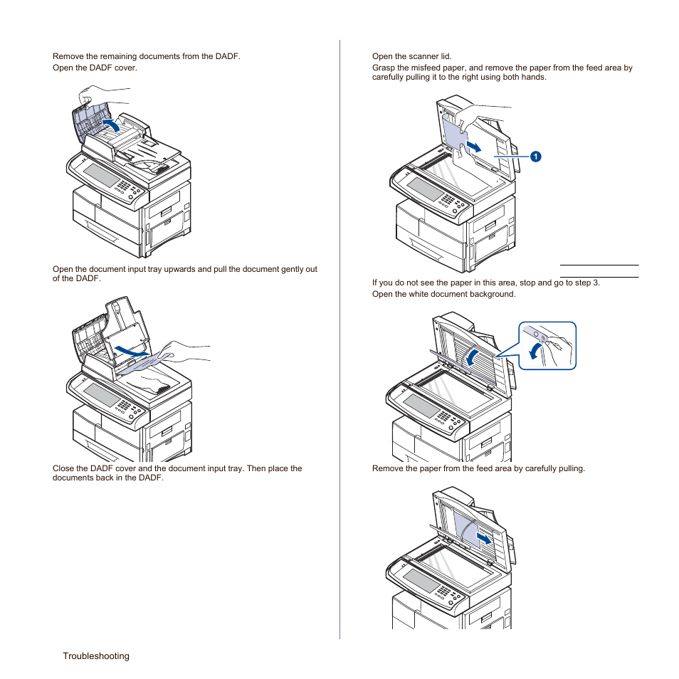 Misfeed of exiting paper, Roller misfeed, Roller misfeed. (see | Samsung SCX-6545N-XPE User Manual | Page 153 / 190