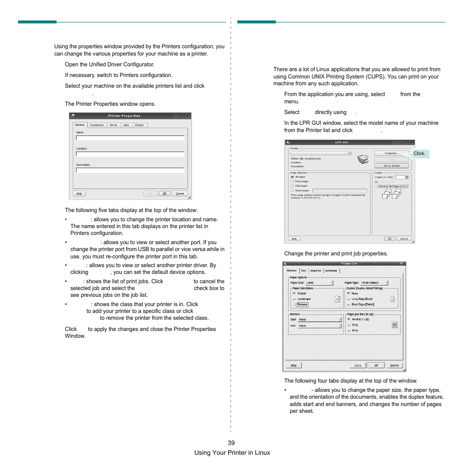 Configuring printer properties, Printing a document, Printing from applications | Samsung SCX-6545N-XPE User Manual | Page 41 / 190