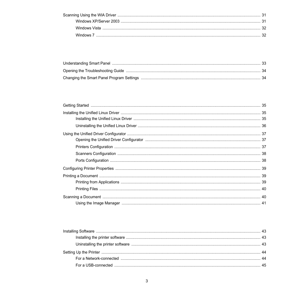 Using smart panel, Using your printer in linux, Using your printer with a macintosh | Samsung SCX-6545N-XPE User Manual | Page 5 / 190