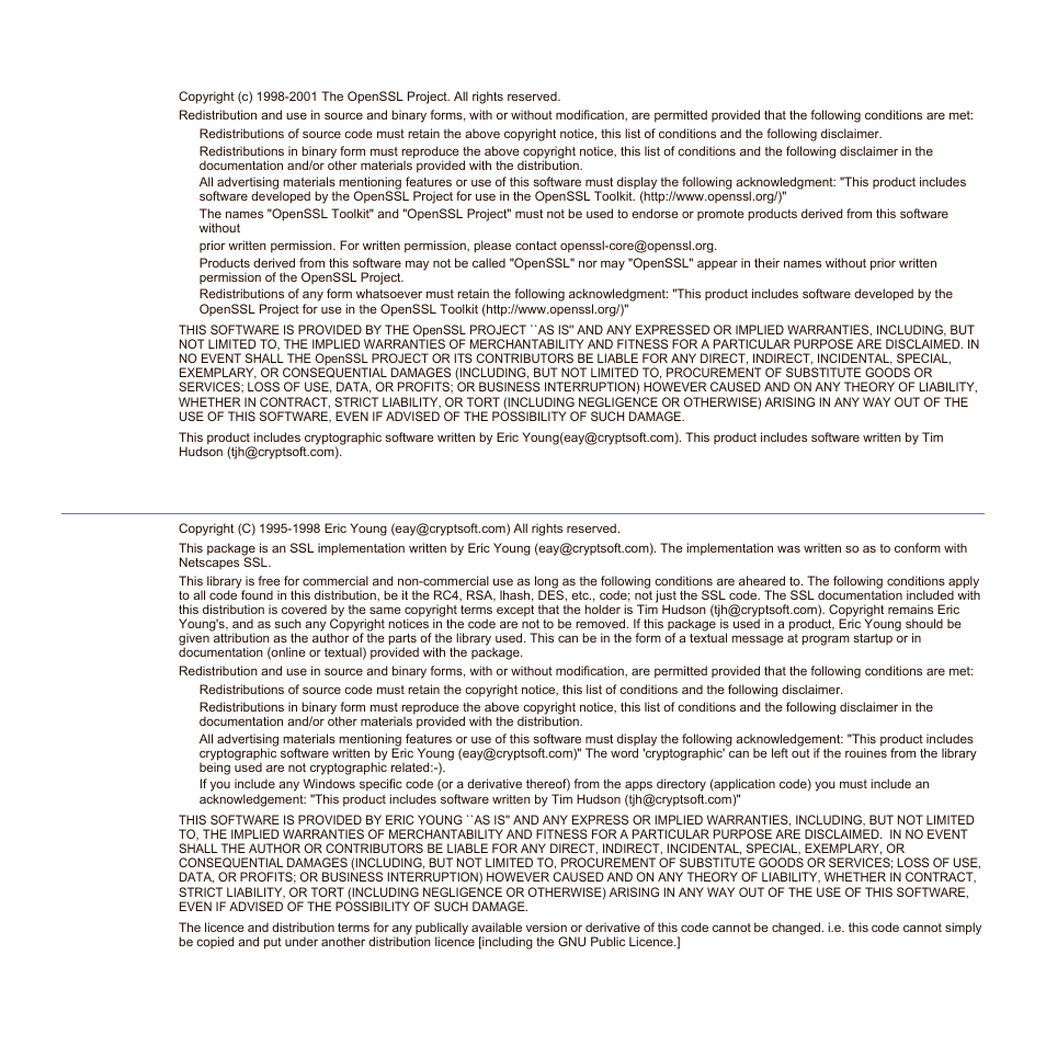 Openssl license, Original ssleay license | Samsung SCX-6545N-XPE User Manual | Page 64 / 190
