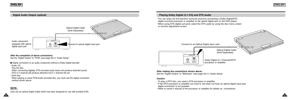 Connecting to a stereo component | Samsung DVD-L300-XAA User Manual | Page 12 / 33