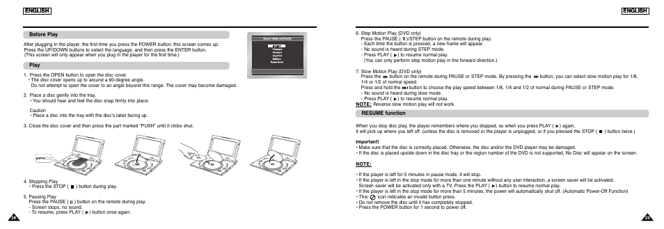 Basic functions, Playing a disc | Samsung DVD-L300-XAA User Manual | Page 15 / 33