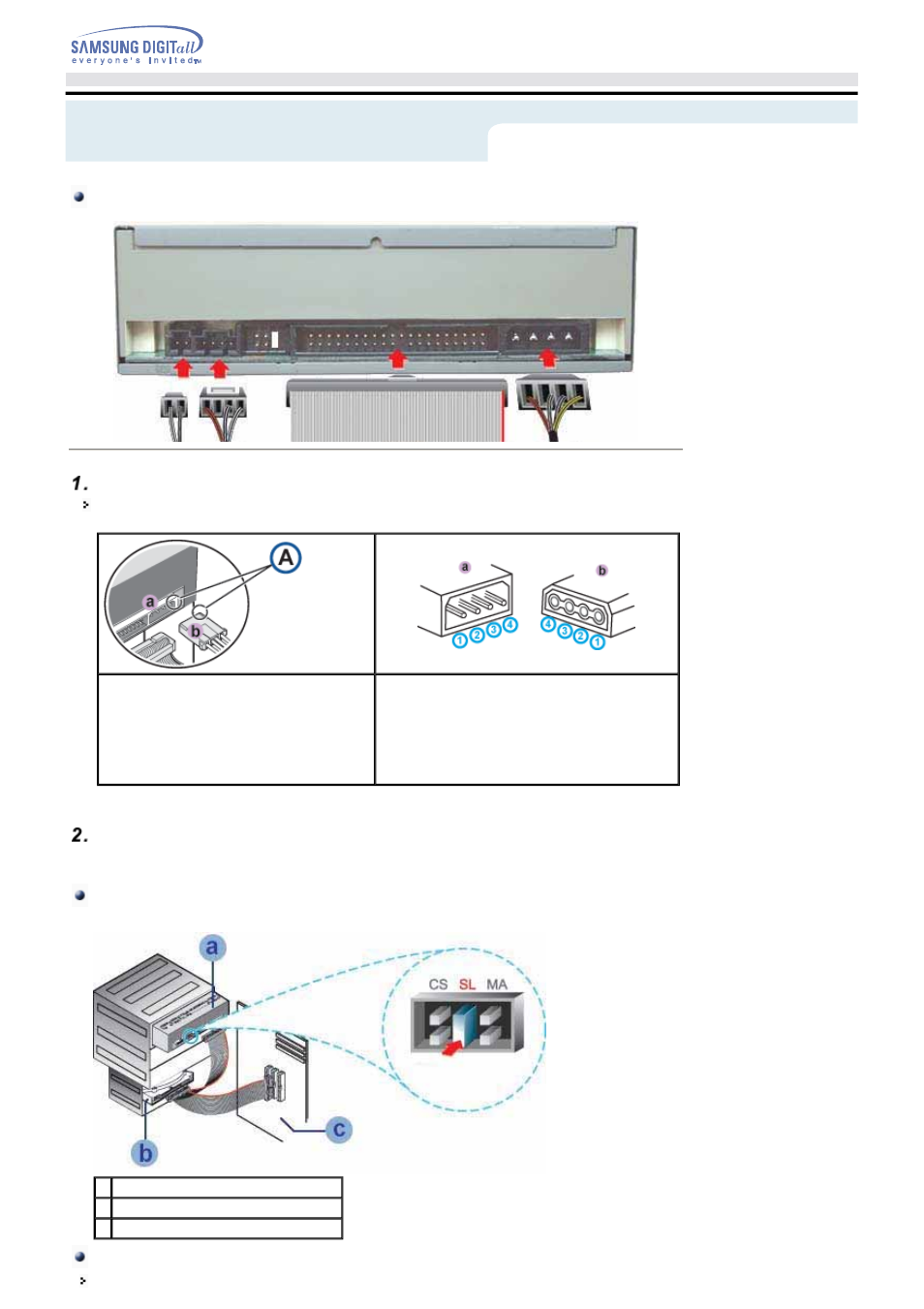 Connecting the cables, Setup | Samsung SH-M522C-CSWN User Manual | Page 10 / 25