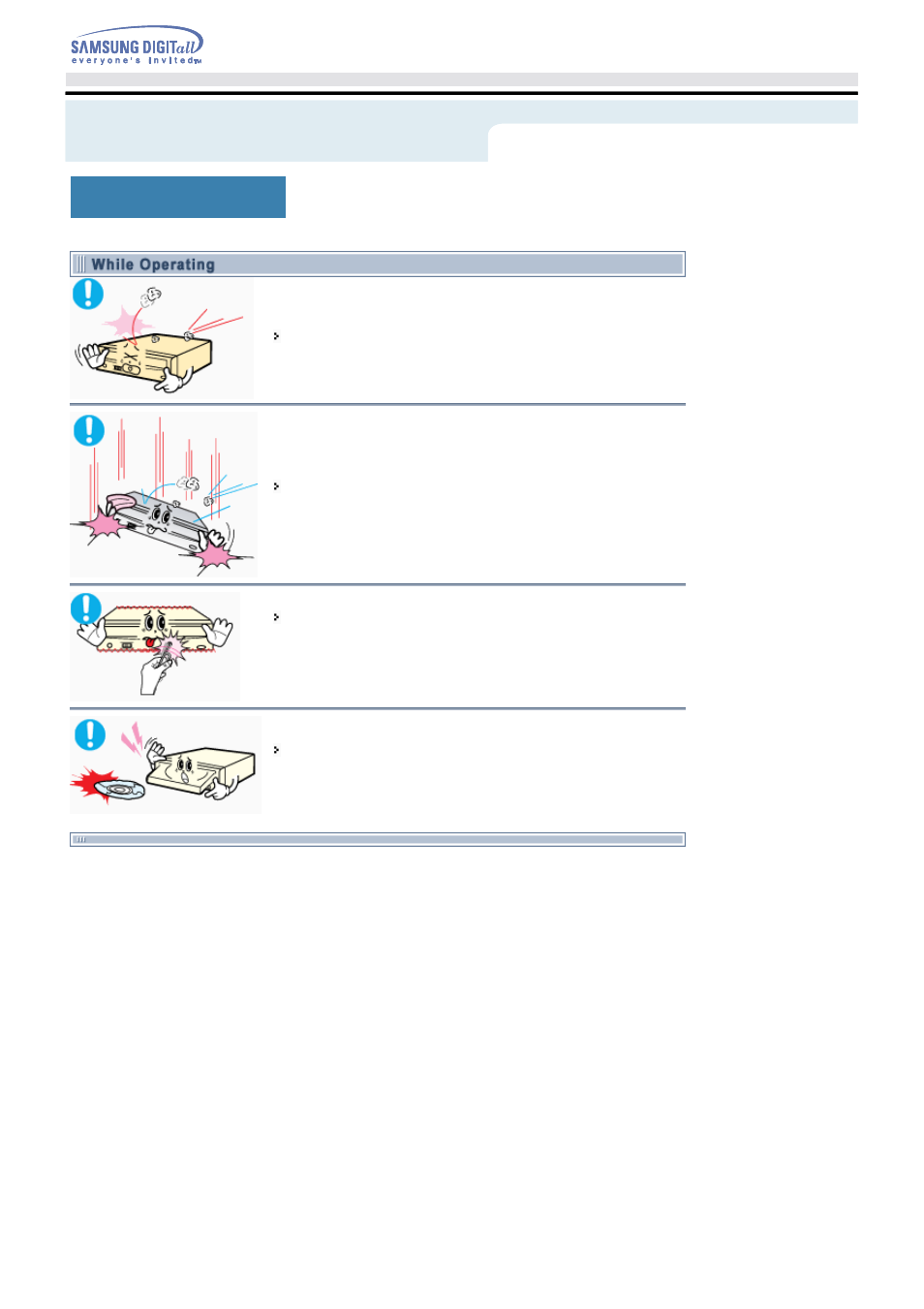 While operating, Safety precautions, Veiligheidsinstructies | Samsung SH-M522C-CSWN User Manual | Page 5 / 25