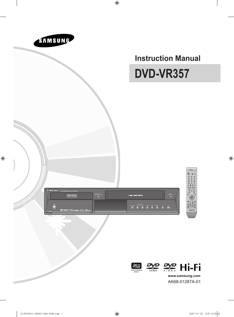 Samsung DVD-VR357-XAA User Manual | 89 pages