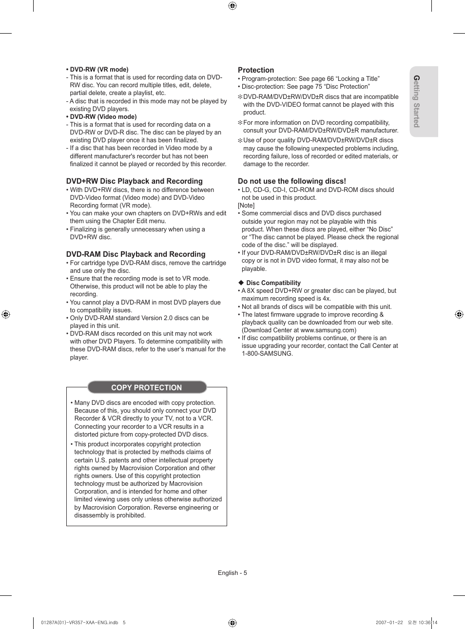 Samsung DVD-VR357-XAA User Manual | Page 5 / 89