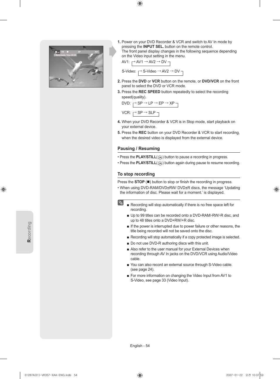Samsung DVD-VR357-XAA User Manual | Page 54 / 89