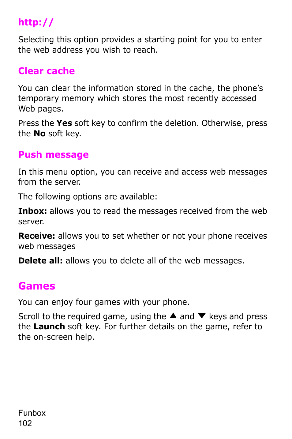 Games | Samsung SGH-C225NBATMB User Manual | Page 102 / 162