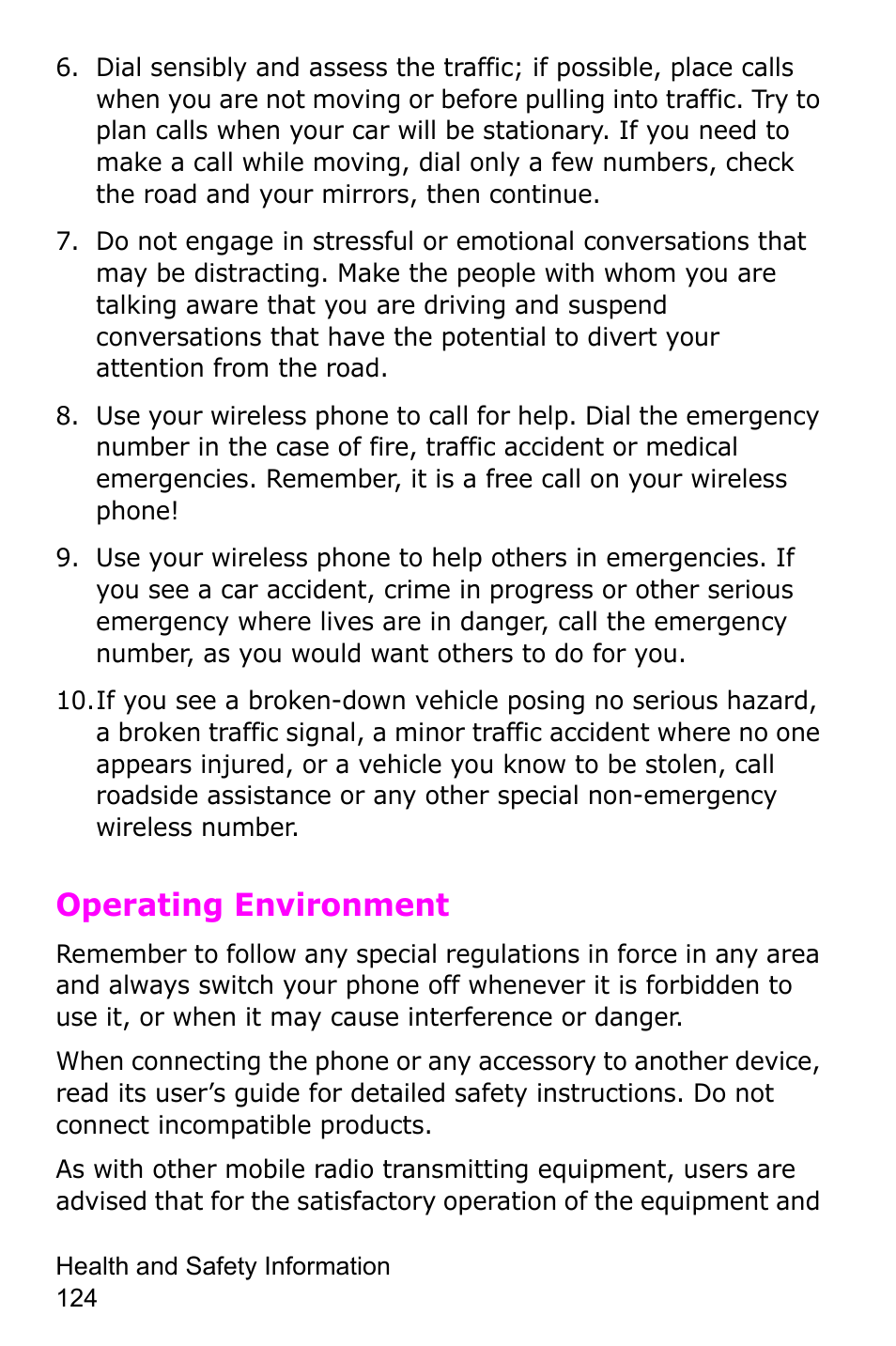 Operating environment | Samsung SGH-C225NBATMB User Manual | Page 124 / 162